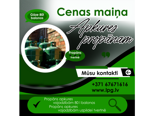 Cenas maiņa propānam apkures vajadzībām