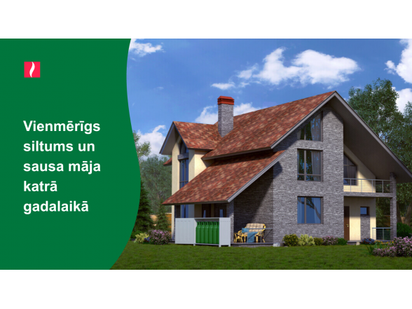 Apkure mazām mājām ar balonu skapju iekārtu