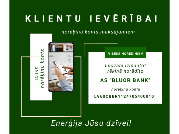 Informācija par AS “BluOr Bank” norēķinu kontu
