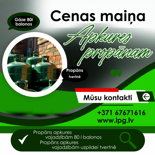 Cenas maiņa propānam apkures vajadzībām