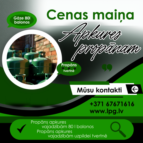 Cenas maiņa propānam apkures vajadzībām