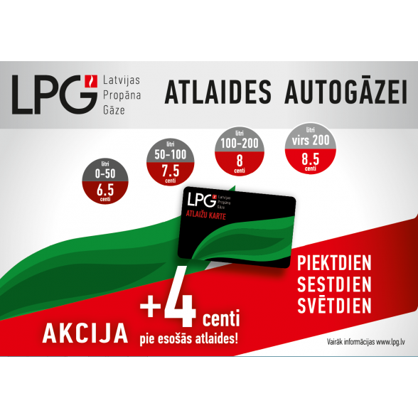 Akcija Latvijas propāna gāze uzpildes stacijās