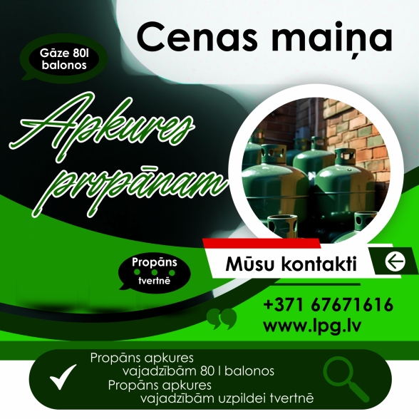 Cenas maiņa propānam apkures vajadzībām