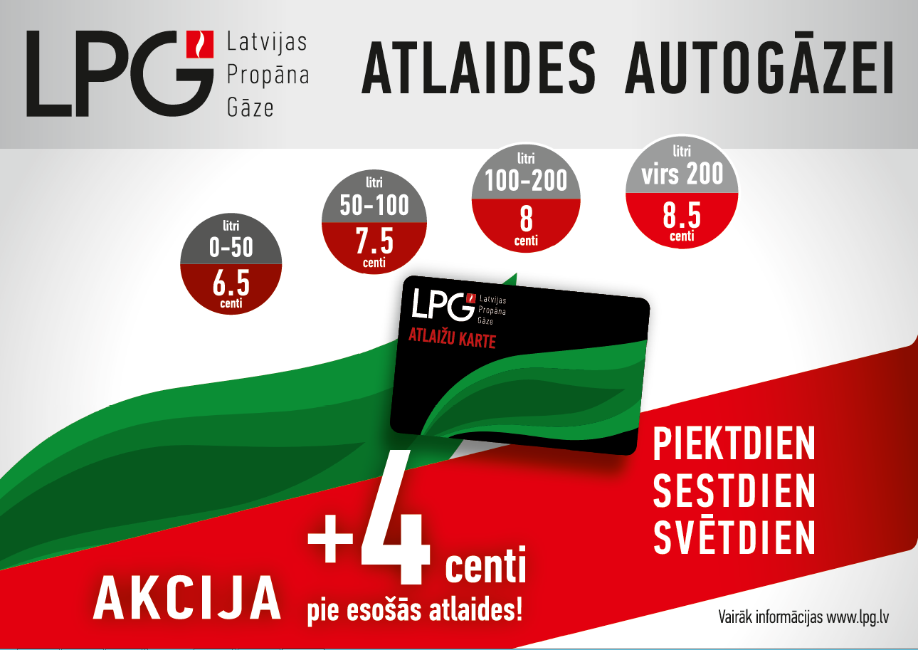 Akcija Latvijas propāna gāze uzpildes stacijās